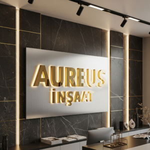 İnşaat Firması İç Mekân Duvar Tabelası